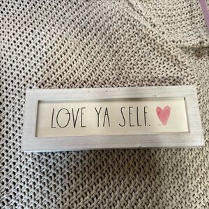 Rae Dunn floating shelf sign